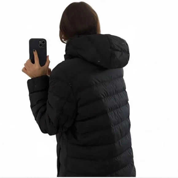 Uniqlo Women's Long Hooded Puffer Coat Black - Picture 6 of 6
